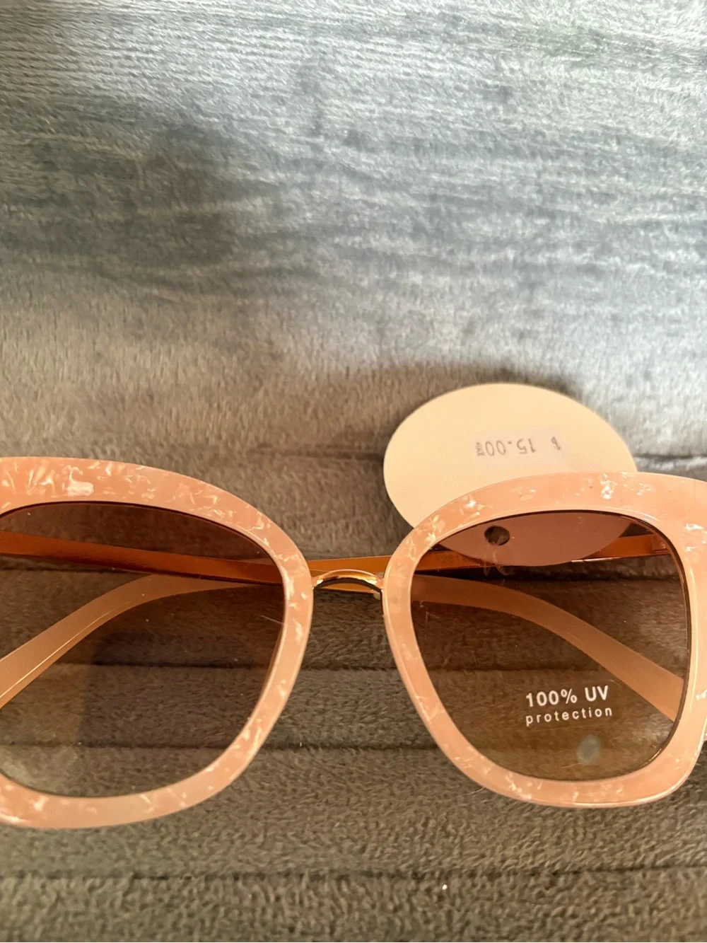 Pink Marbled Cat-Eye Sunglasses with Brown Gradient Lenses